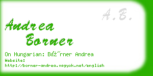 andrea borner business card